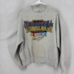 Vintage 1997 Talladega NASCAR Racing Jerzees Gray Crewneck Sweatshirt Large